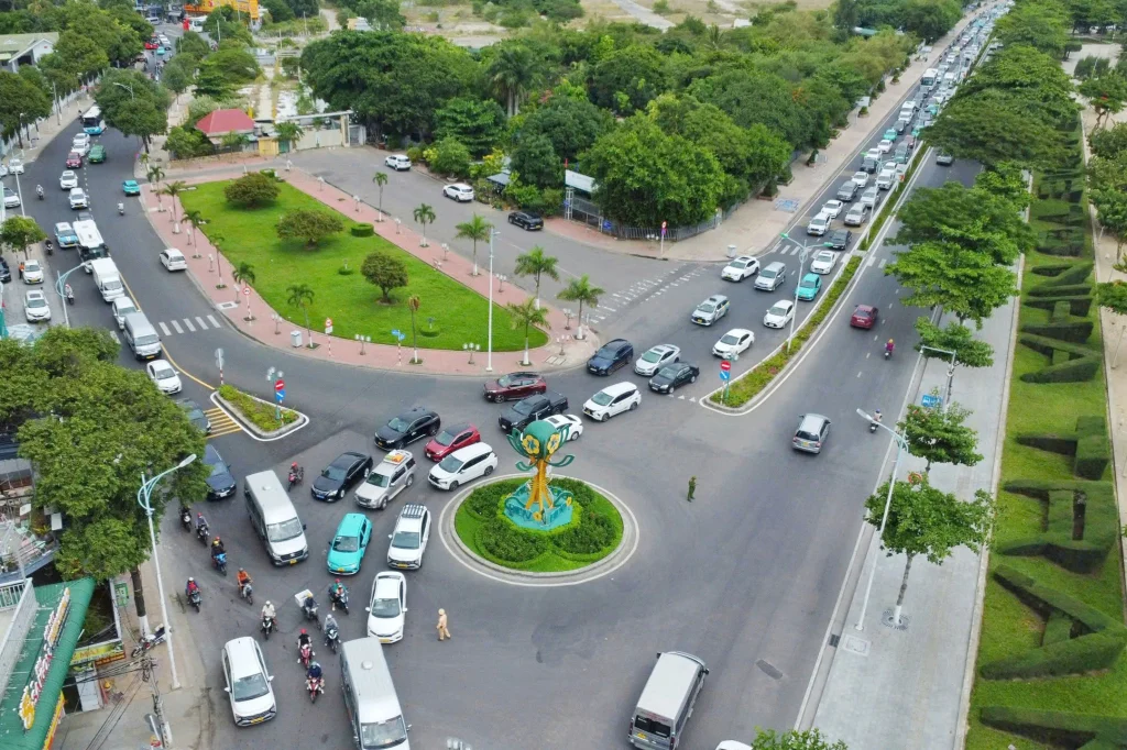 Aerial view of Nha Trang before travelling from Nha Trang to Mui Ne